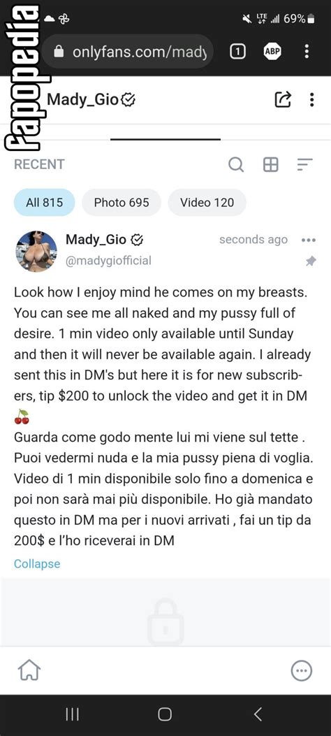 Mady Gio Nude Dildo Riding POV Video Leaked